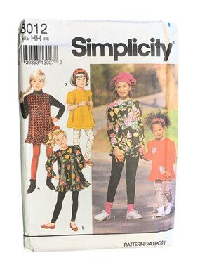 Simplicity Girls Leggings Top Sewing Pattern Size 3 4 5 6 8012 - uncut 1996